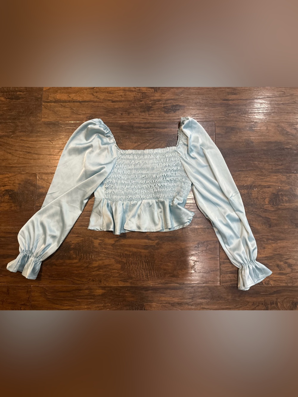 Idem Ditto Blue Peplum cropped Top - Picture 4 of 4
